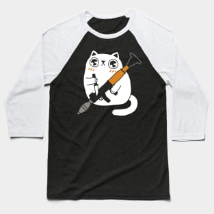 Cuddly Combat Cat Baseball T-Shirt